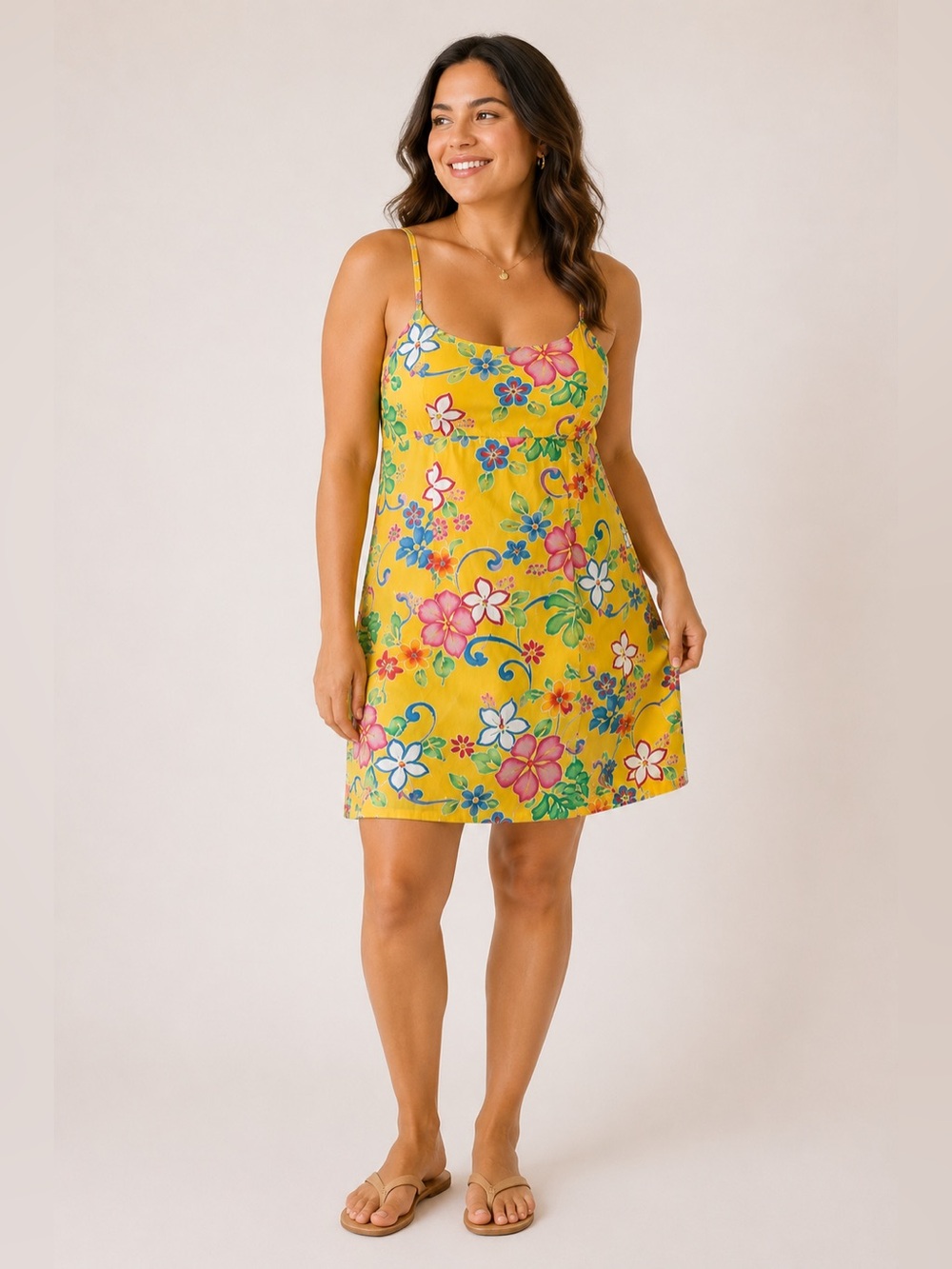 Vintage Made in Hawaii Tropical Floral Sundress 100% Cotton 2XL